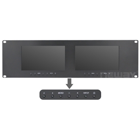 Dual 7 inch 3RU Rack Mount Monitor